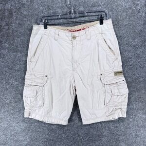 Unionbay Mens 32 Beige Cargo Shorts Cotton Multi Pocket Utility Casual Trail Y2K